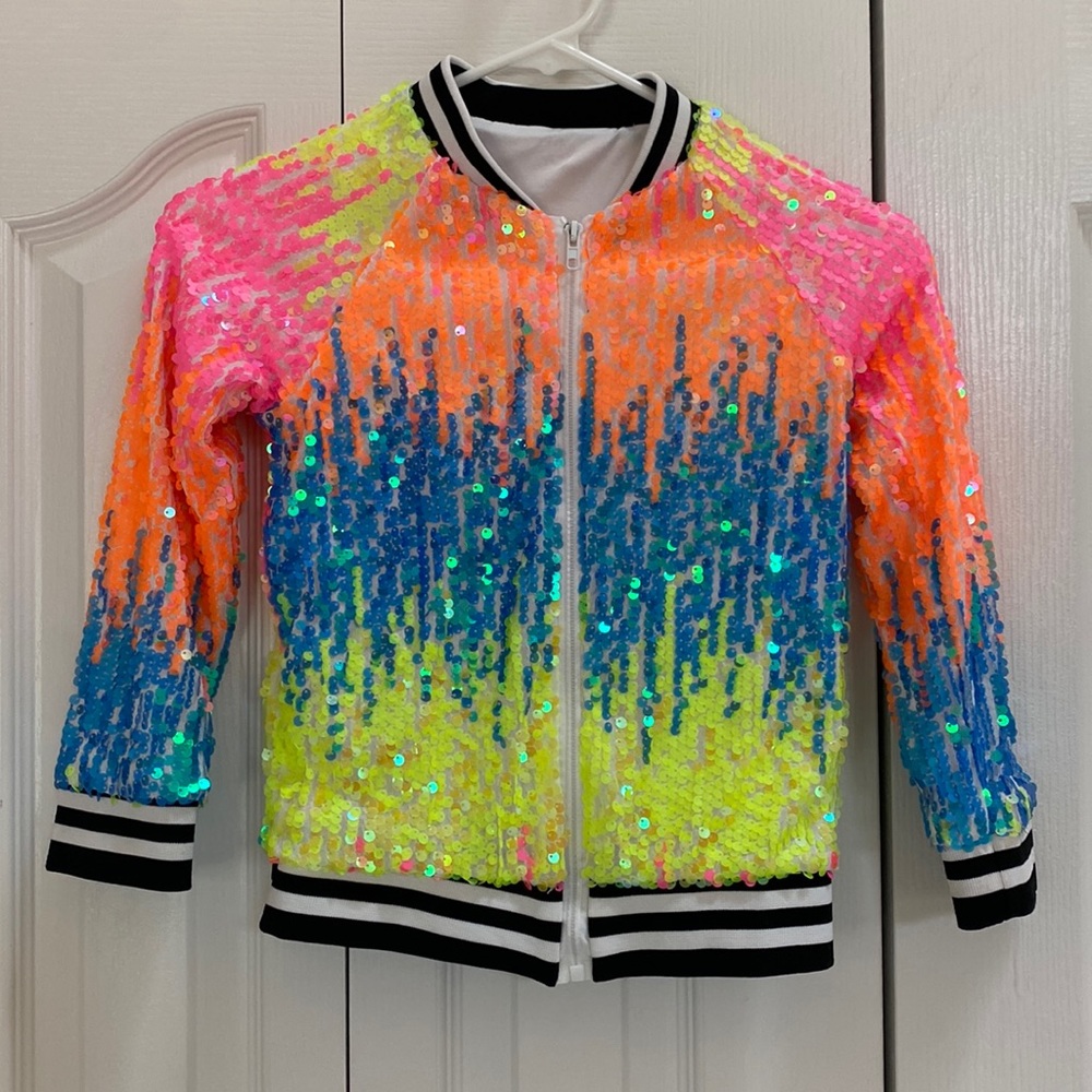 Kids Neon Sequins Boutique Jacket